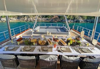 Queen of Makri yacht charter lifestyle
                        