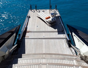 Stairs leading to swim platform