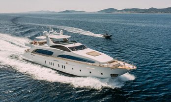 Charter yacht ARTEMY at sea with water toys Charter yacht ARTEMY at sea with water toys