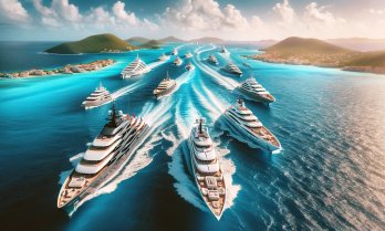 Artist impression of superyacht charters crossing the Atlantic