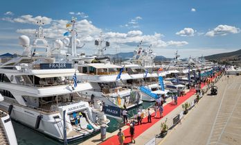 Super yacht charters berthed at the Mediterranean Yacht Show