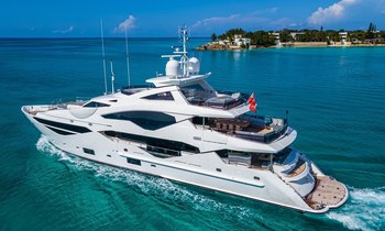 Embrace the Caribbean heat with reduced rates onboard 40M Sunseeker charter yacht TC