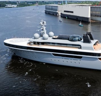 Project COSMOS Launched: Game-changing 114M Lürssen Fuel-Cell Superyacht Departs Rendsburg Shipyard