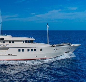 Amels yacht rental NITA K II announces availability for St Barts New Year's Eve yacht charters