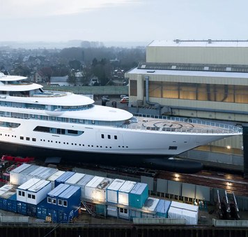 117M Lürssen Superyacht BOARDWALK Successfully Launches At Lemwerder 