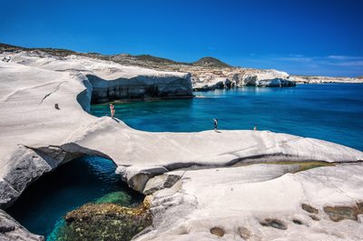 Decompress in the glistening waters of Milos