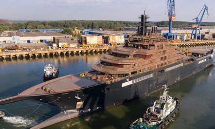 World’s largest explorer yacht REV hits the water