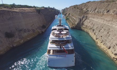 Video: M/Y 'St David' Passing Through The Corinth Canal