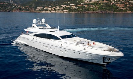 Impressive new 50m Mangusta Maxi Open yacht 'AAA' now available for charter