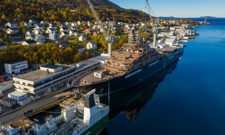 First on board: YachtCharterFleet tours 182m research and expedition yacht REV Ocean at VARD shipyard, Norway