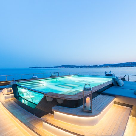 yacht with pool inside