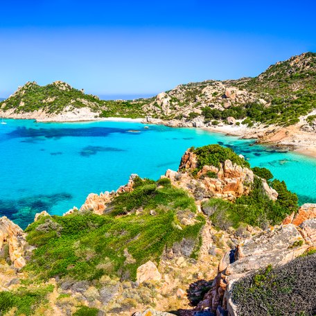 Sardinian coastline with rock formations