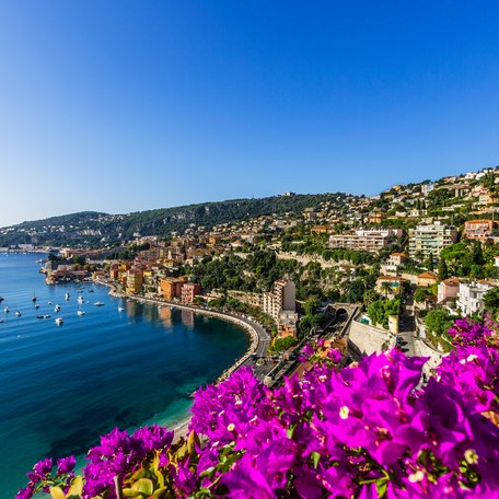 Elevated view of the Cannes coastline 