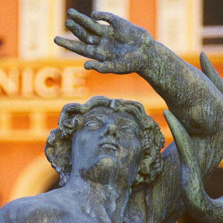 Close up view of a statue in Nice
