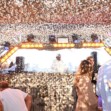 DJ in action at Verde Beach