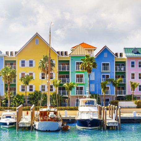 Colored buildings in Nassau