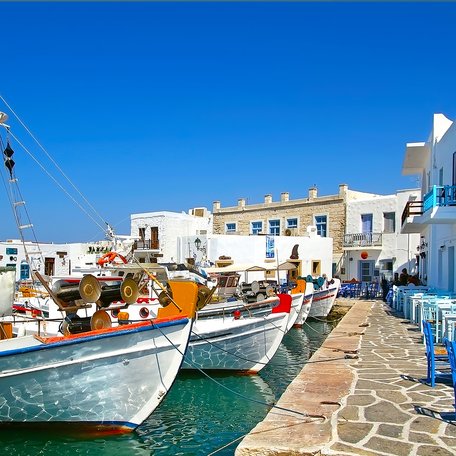 Small marina in Greece with boat charters berthed