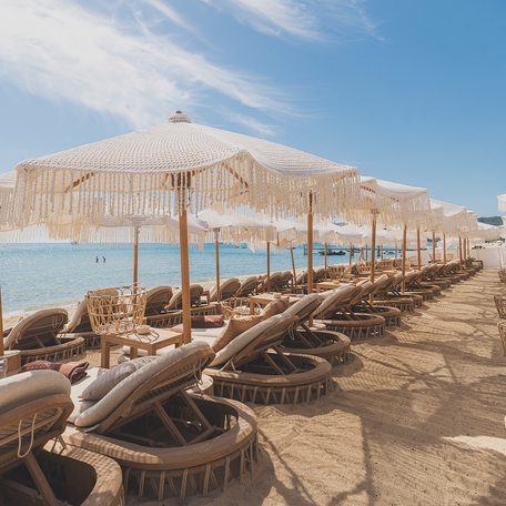Verde Beach sun loungers and parasols