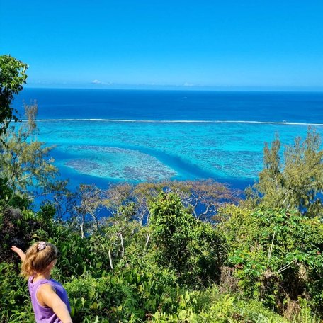 Tahiti - Faarumai Waterfalls ocean view