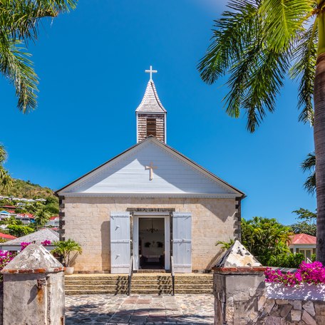 A small church on the Caribbean island of St Barts