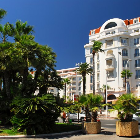 Luxury hotel on Croisette promenade in Cannes