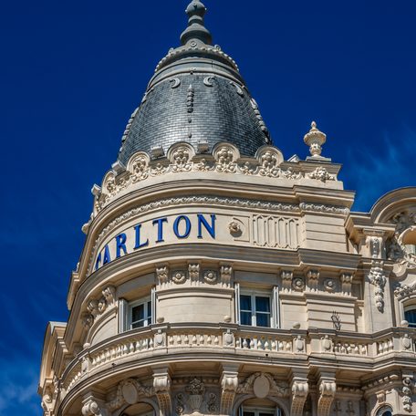 Close up of the Carlton hotel in Cannes 