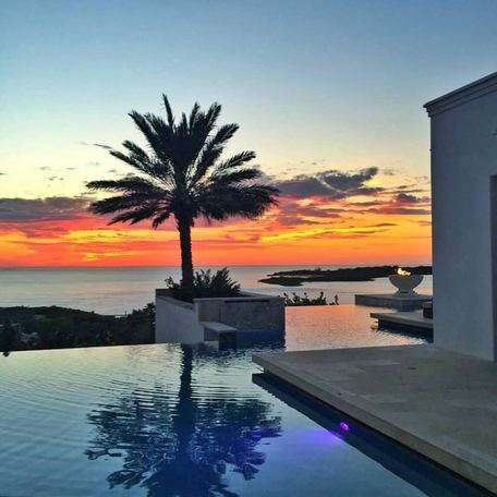 Exumas - Over Yonder Cay pool sunset