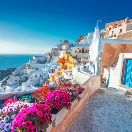 Overview of the rooftops in Santorini