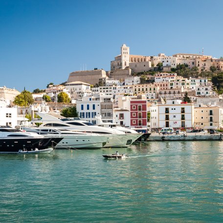 Sea-level view of Ibiza Town