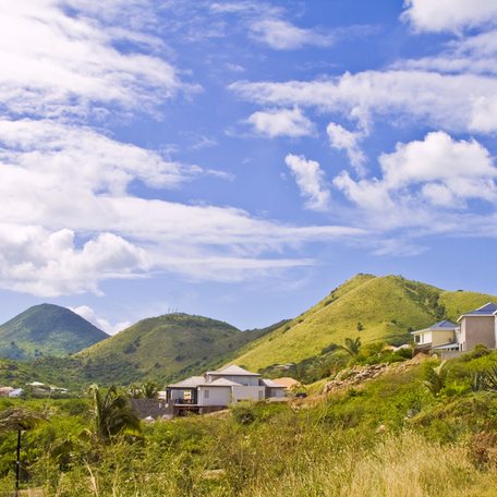 Overview of some hills on Saint Martin