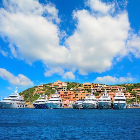 Superyacht charters in a bay in the South of France