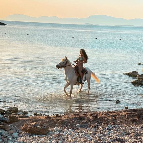 Greece Saronic Islands - Aponisos Horseback Riding water