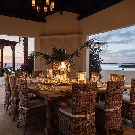 Exumas - Over Yonder Cay dining area sunset