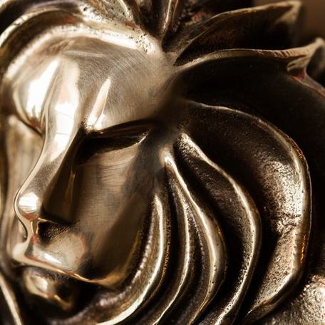 Close up view of a Cannes Lions trophy