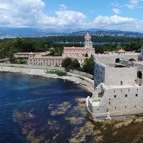 Elevated view of Lerins Abbey
