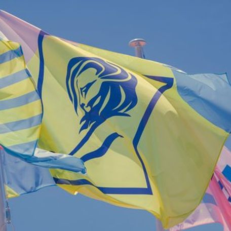Overview of flags flying during the Cannes Lions event