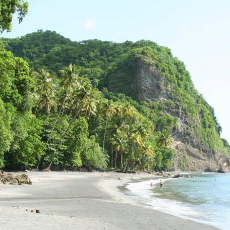 Large rock formation along the coast of Martinique