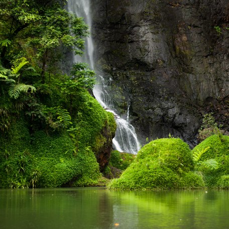 A waterfall on the island of Tahiti