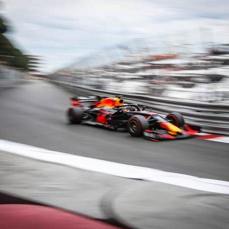 A Formula 1 race car on the track at Monaco