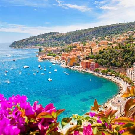 View of the coastline along the Cote d'Azur