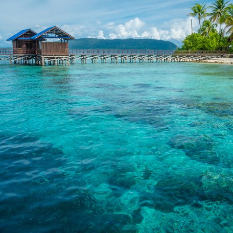 Pier on Arborek Island - Raja Ampat, West Papua, Indonesia.