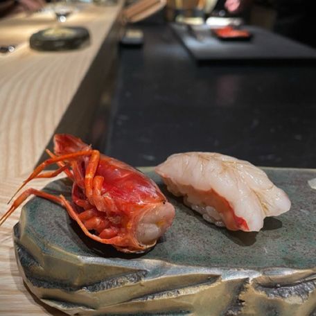 Ibizan red prawns prepared for Japanese menu 