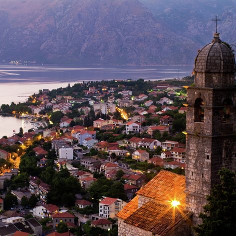View from Our Lady of Health Church of the Bay of Kotor