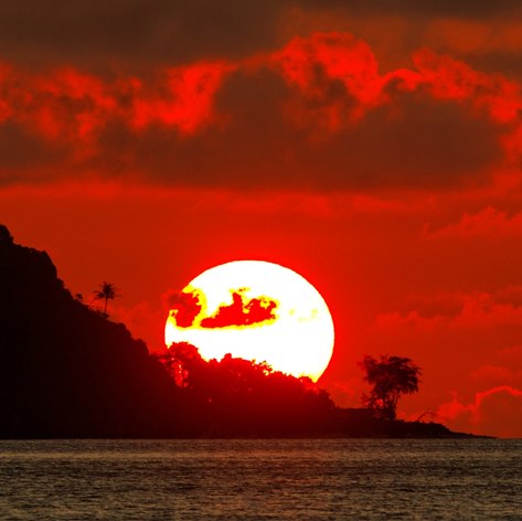 Sunset over Papua New Guinea