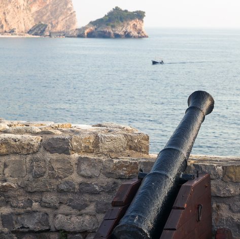 Medieval Canons Pointing Out to Sea