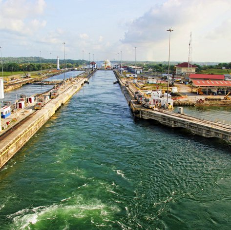 Empty Panama Canal lock
