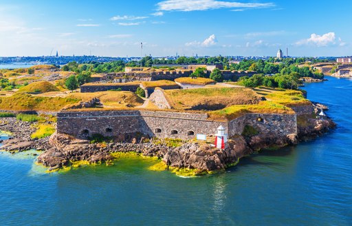 UNESCO Heritage site of Suomenlinna military sea fortress outside of Helsinki, Finland