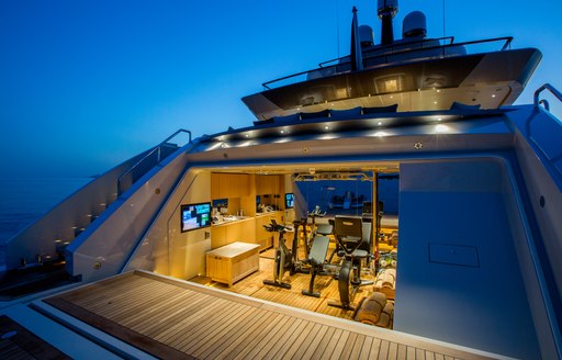 Gym on board superyacht VERTIGE