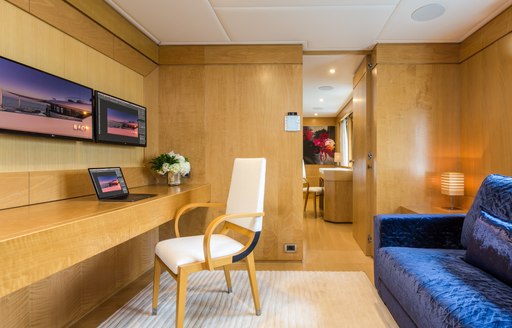 Sofa and private lounge on Superyacht BACA