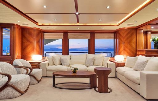 Charter yacht RIVA I interior lounge